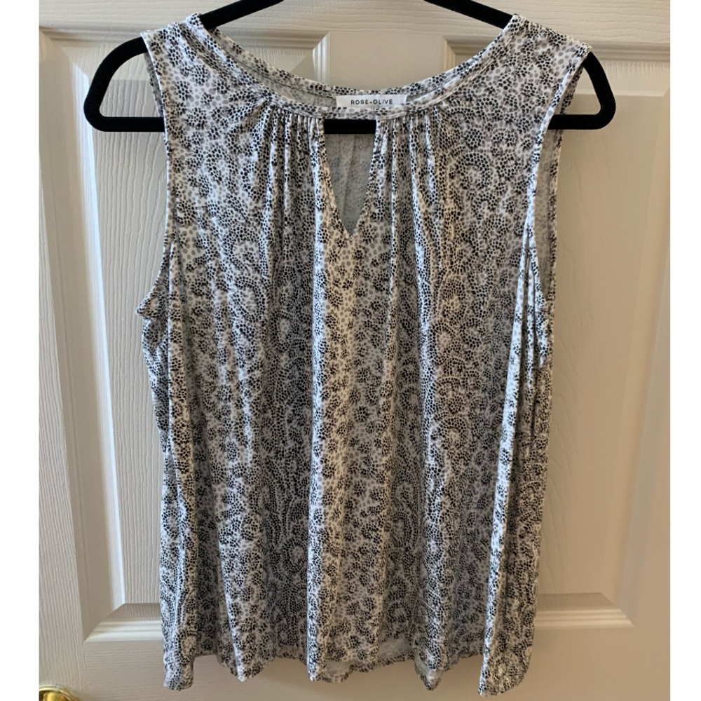 Rose + Olive Tank Top with Keyhole Detail